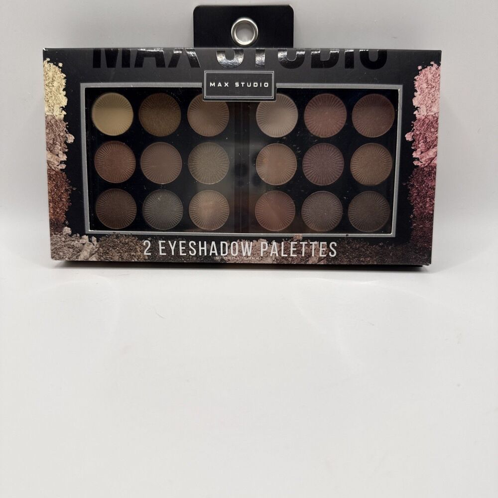 Max Studio 2 Eyeshadow Palettes Neutral Shades Makeup Set